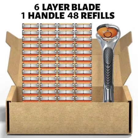 🔥 Ultimate Smooth Shave Deal 🔥 FREE Handle + 48 Premium Shaver Refills 💎 Sirf ₹599 | Long-Lasting | No Cuts, No Tension